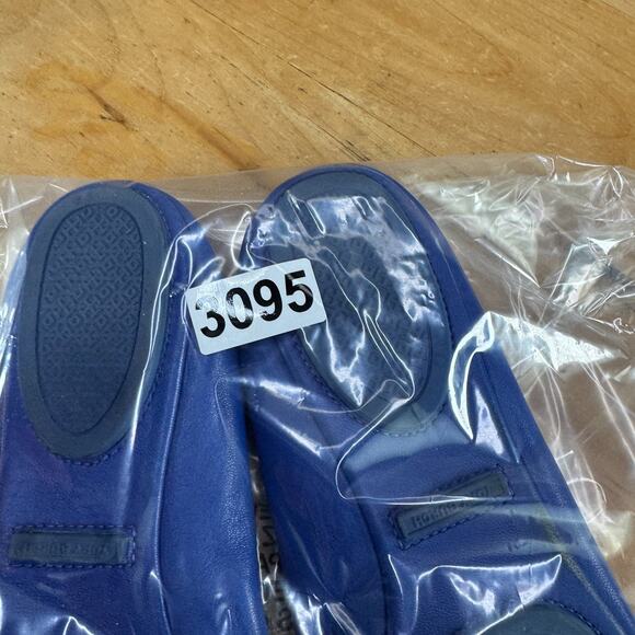 Tory Burch Minnie Travel Ballet Flats Womens Size 9.5 M Shoes Blue Leather - Picture 10 of 10